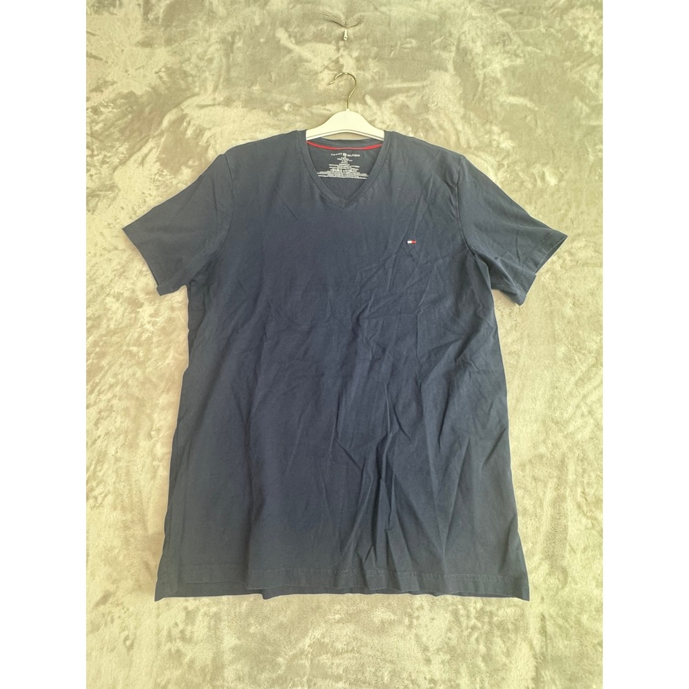 Tommy‎ Hilfiger Men's Navy Blue V Neck Short sleeve T-shirt size LG